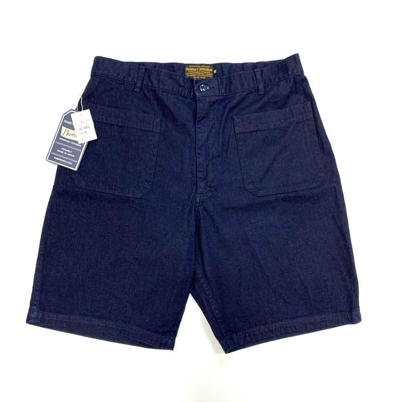 Pherrow's ダークネイビー ショートパンツ　23S 楽天市場】(SALE半額50%OFF) 【ネイビーリーフ柄 36inのみ